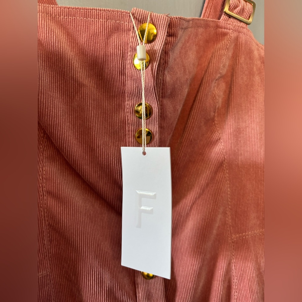 NWT L Finders Prisms Midi Dress in Dusty Pink Pinwale Corduroy - Picture 3 of 8